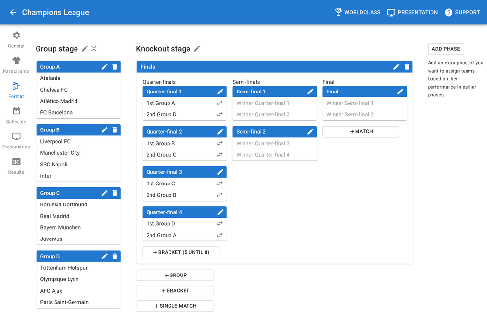 Tournament software for PCs